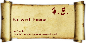 Hatvani Emese névjegykártya